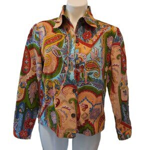 ❤️ 4/$20 Take Two Clothing jacket Women's small button-up 100% cotton Colorful
